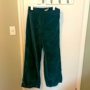 Never worn size 31 FAHERTY green corduroy wide leg jeans
